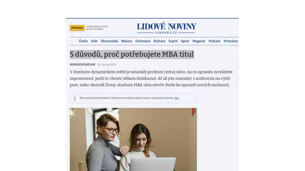 5 duvodu proc potrebujete MBA titul | 5 dôvodov, prečo potrebujete MBA titul