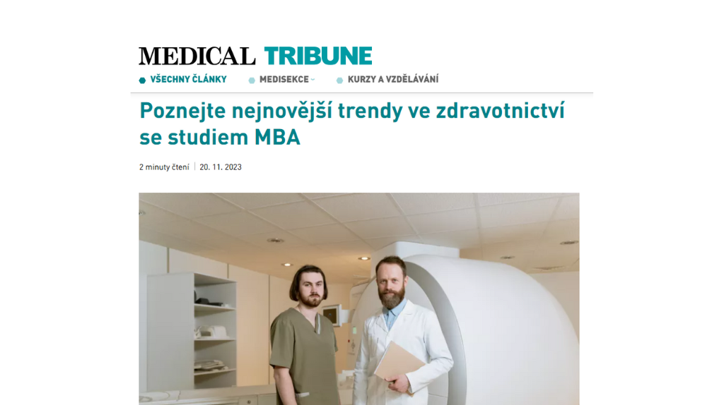 Poznejte nejnovejsi trendy ve zdravotnictvi se studiem MBA | Spoznajte najnovšie trendy v zdravotníctve so štúdiom MBA