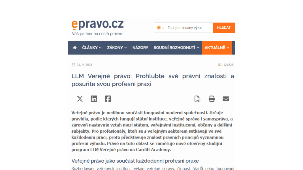 LLM Verejne pravo Prohlubte sve pravni znalosti a posunte svou profesni | Prehĺbte svoje právne znalosti a posuňte svoju profesijnú prax